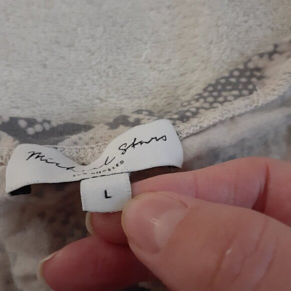 Michael Stars Women's Size L Gray Beige Snake Print Cotton Modal Lounge Shirt - Picture 7 of 12